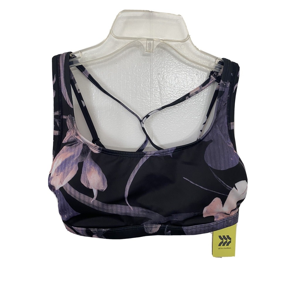 All In Motion Floral Swimsuit Top Size S Adjustable Straps Bralette NWT